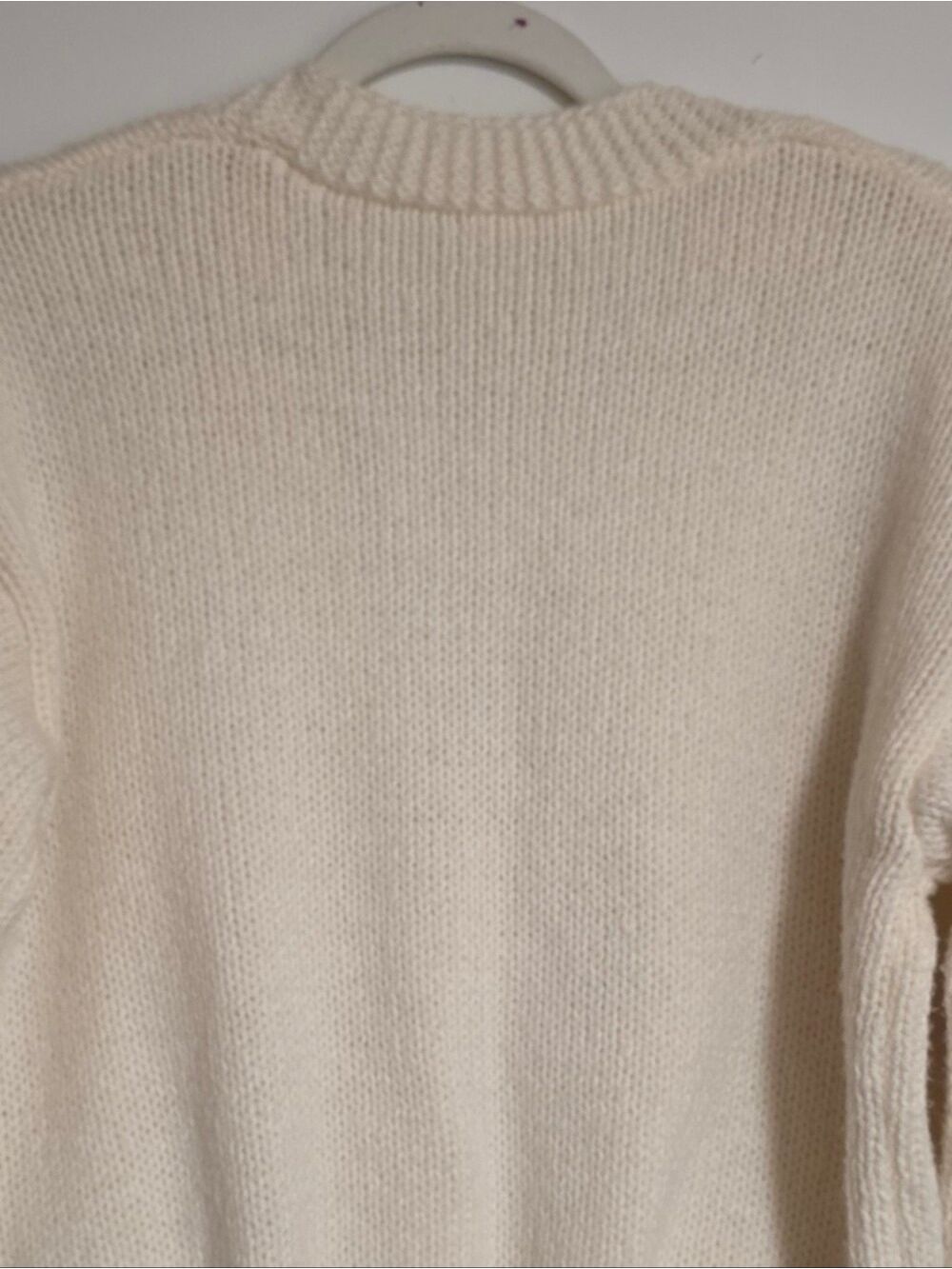 Dreamers by Debut 3D Floral Chunky Knit Cardigan Sweater Cream Pink Size XSmall - Picture 7 of 12
